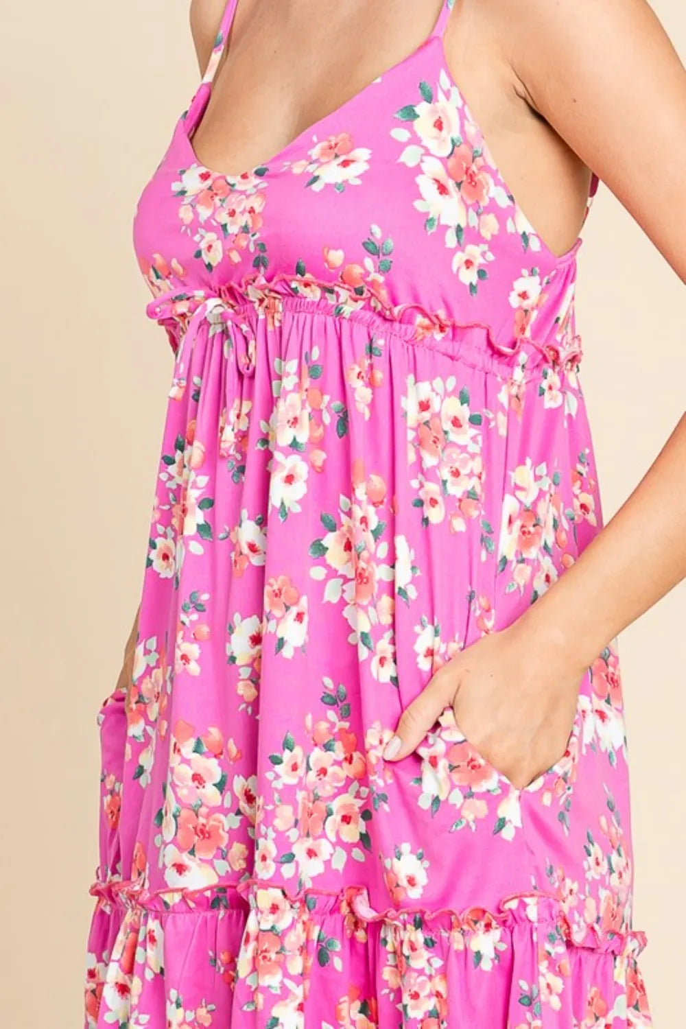 Culture Code Full Size Floral Ruffled Cami Dress - Brittney MADE