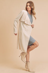 Aemi + Co Open Front Long Sleeve Longline Coat - Brittney MADE