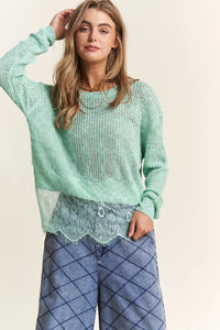 J.NNA Lace Detail Long Sleeve Knit Top - Brittney MADE