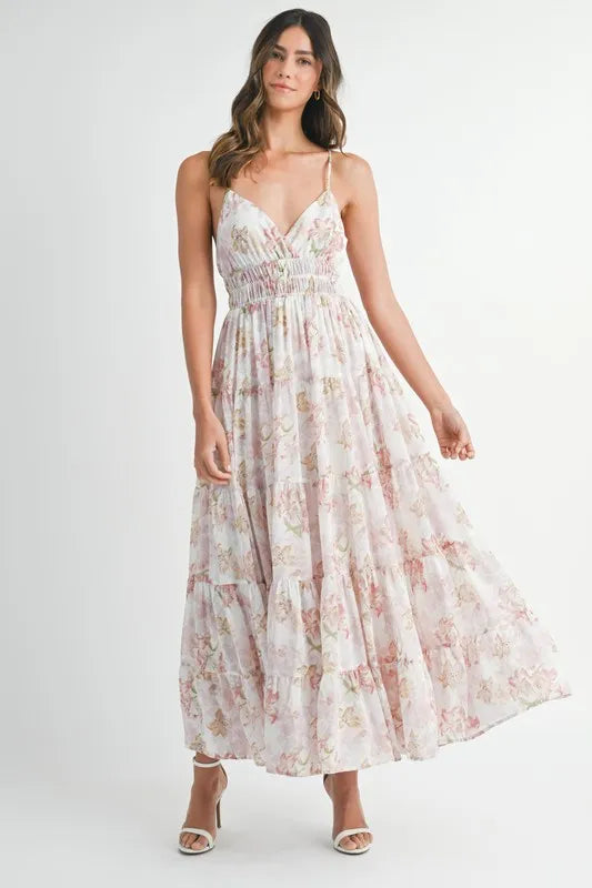MABLE Floral Print Tiered Cami Maxi Dress - Brittney MADE