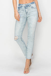 Risen Full Size High Rise Distressed Skinny Jeans - Brittney MADE