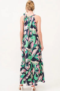 And The Why Botanical Printed Halterneck Tiered Maxi Dress - Brittney MADE