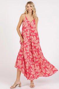 Mittoshop Printed V-Neck Maxi Cami Dress with Pockets - Brittney MADE