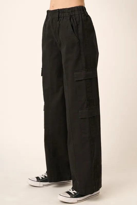 Mittoshop Low Rise Elastic Cover Waistband Cargo Pants - Brittney MADE