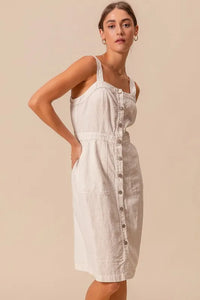 SO ME Button Down Pocket Front Pinafore Dress - Brittney MADE