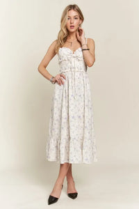 ADORA Smocked Floral Sweetheart Neck Cami Dress - Brittney MADE
