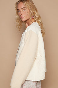 POL Lace Detail Fur Sleeve Zip Up Quilted Jacket - Brittney MADE