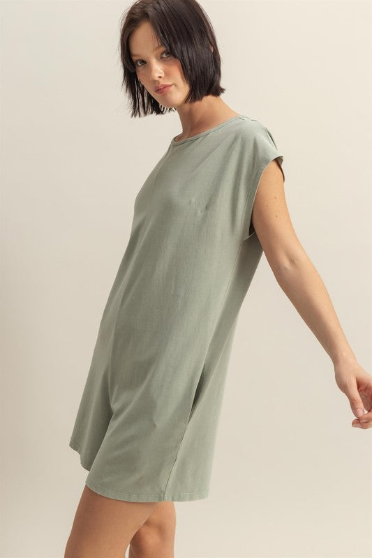 HYFVE Round Neck Cap Sleeve Relaxed Fit Breezy Romper - Brittney MADE