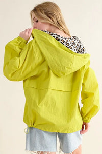 And The Why Leopard Print Hoodie Zipper Up Pocket Windbreaker - Brittney MADE