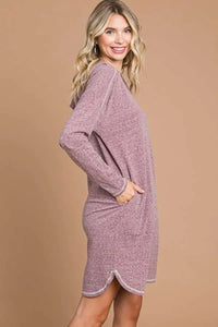 Culture Code Full Size Hooded Long Sleeve Sweater Dress - Brittney MADE