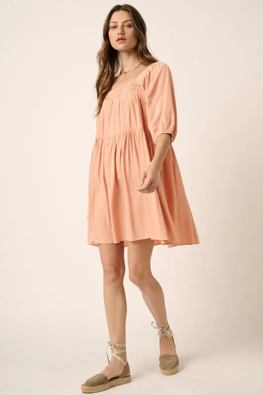 Mittoshop Pintuck Detail Tie Back Mini Dress - Brittney MADE