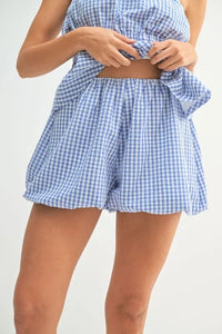 MABLE Gingham Tube Top and Shorts Set - Brittney MADE