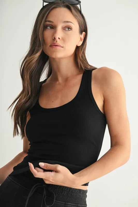 MONO B Slim Fit Scoop Neck Tank - Brittney MADE