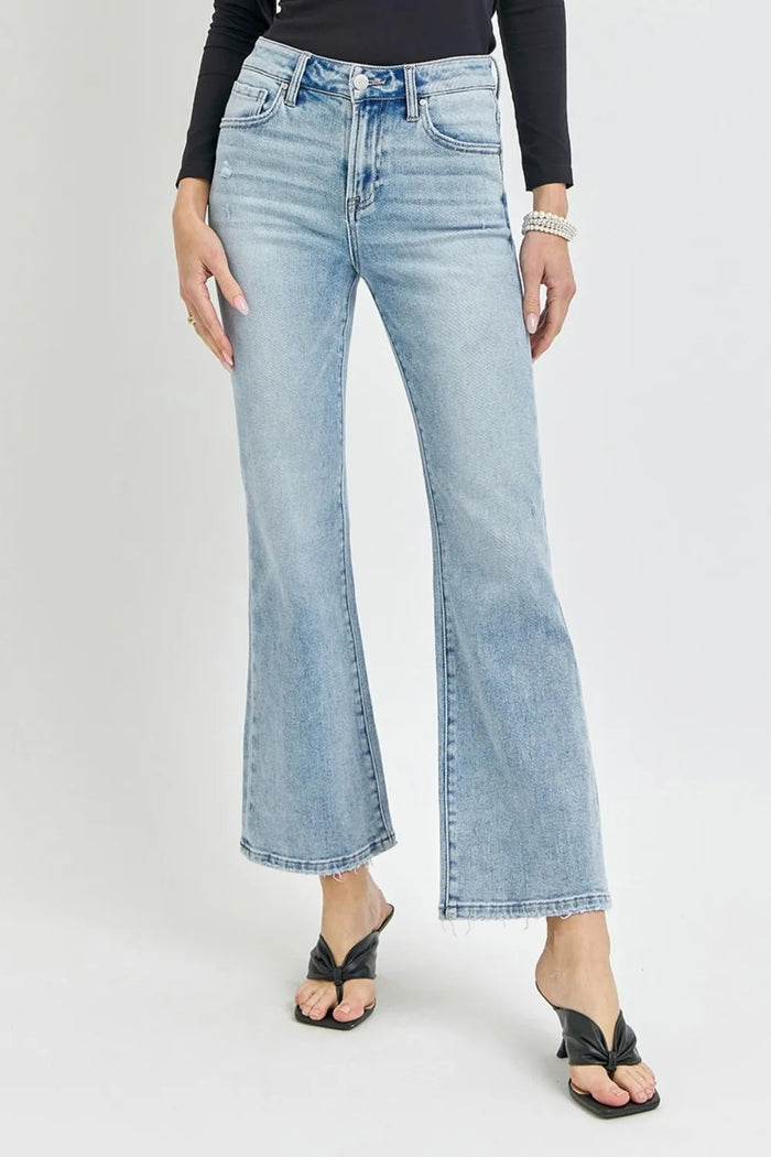 RISEN Full Size High Rise Ankle Flare Jeans - Brittney MADE