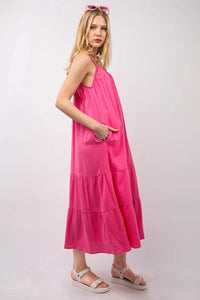 VERY J Ruffled A-Line Midi Cami Dress - Brittney MADE