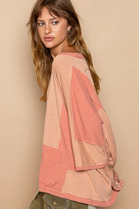 POL Frayed Edge Patchwork Oversized T-Shirt - Brittney MADE