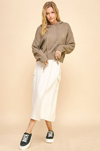 Davi & Dani Drop Shoulder Long Sleeve Hooded Sweater - Brittney MADE