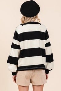 Mittoshop Striped Snap Shoulder Long Sleeve T-Shirt - Brittney MADE