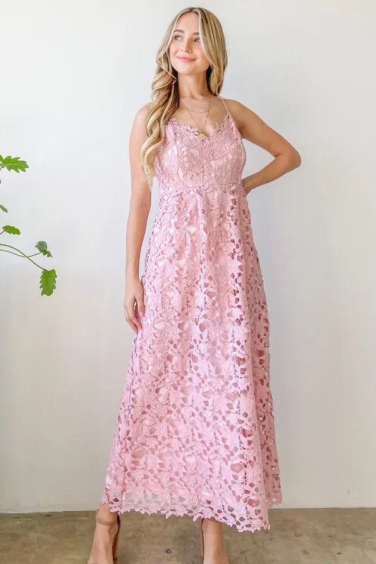And The Why Lace Maxi Cami Dress - Brittney MADE