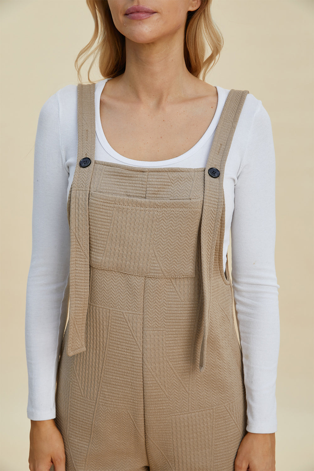Double Take Full Size Texture Sleeveless Romper - Brittney MADE