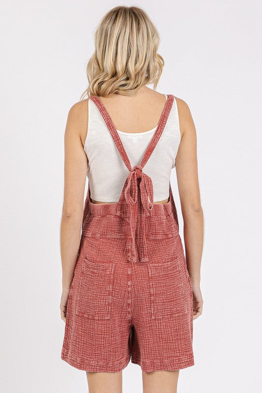 Mittoshop Textured Knotted Wide Strap Overalls - Brittney MADE