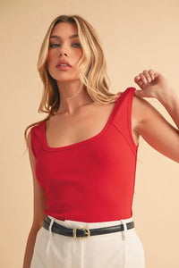 Aemi+Co Square Neck Wide Strap Tank - Brittney MADE
