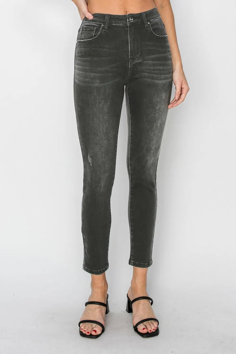 RISEN Full Size High Rise Ankle Skinny Jeans - Brittney MADE