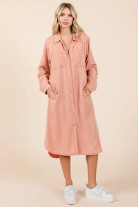 Mittoshop Button Down Long Sleeve Shirt Dress - Brittney MADE