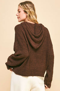 Davi & Dani Drop Shoulder Long Sleeve Hooded Sweater - Brittney MADE