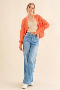 And The Why Fishnet Knitting Bolero Cardigan - Brittney MADE