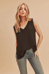 Aemi + Co V-Neck Wide Strap Tank - Brittney MADE