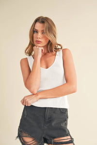 Aemi + Co Ribbed Wide Strap Knit Tank - Brittney MADE