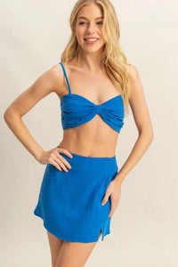 HYFVE Ruched Bra Top and Mini Skirt Set - Brittney MADE