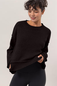 HYFVE Round Neck Dropped Shoulder Ribbed Sweater - Brittney MADE