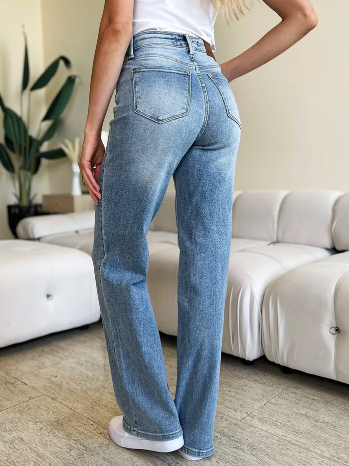 Judy Blue Full Size High Waist Wide Leg Jeans - Brittney MADE