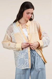 VERY J Plus Size Contrast Ribbed Knit Lace Shacket - Brittney MADE
