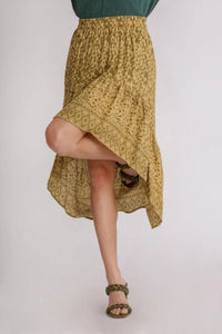Umgee Full Size Animal Border Print High Low Skirt Plus Size - Brittney MADE