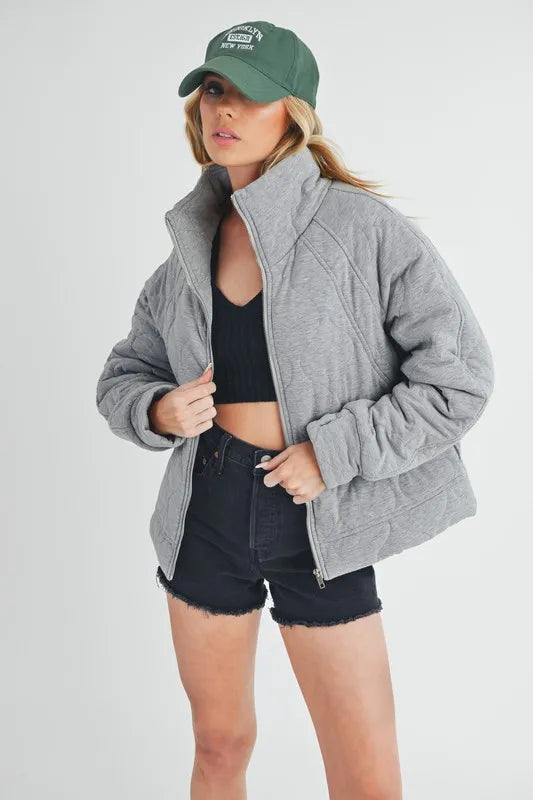 Aemi+Co Zip Up Raglan Sleeve Quilted Jacket - Brittney MADE