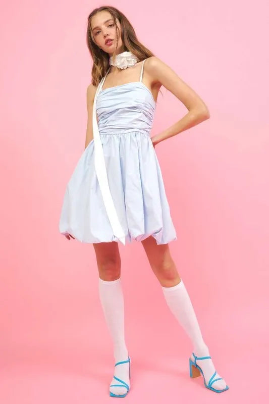 Mittoshop Ruched Detail Bubble Hem Mini Dress - Brittney MADE