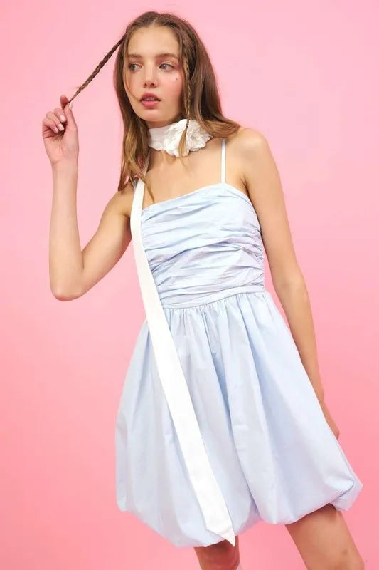 Mittoshop Ruched Detail Bubble Hem Mini Dress - Brittney MADE
