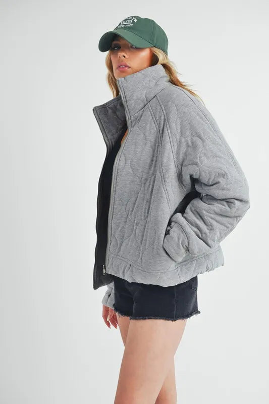 Aemi+Co Zip Up Raglan Sleeve Quilted Jacket - Brittney MADE