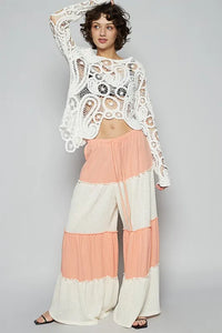 POL Two Tone Drawstring Wide Leg Pants - Brittney MADE