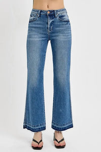 RISEN Full Size Raw Hem Ankle Bootcut Jeans Plus Size - Brittney MADE