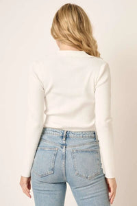 Mittoshop Polo Long Sleeve Ribbed Knit Top - Brittney MADE