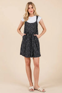 BOMBOM Floral Print Overalls with Pockets - Brittney MADE