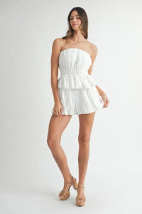 MABLE Floral Eyelet Lace Tube Top and Short Set - Brittney MADE