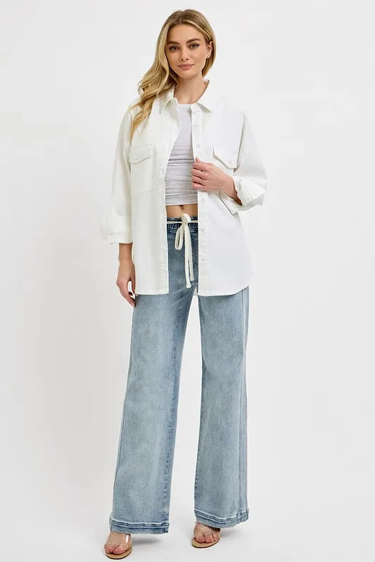 RISEN Full Size Straight Leg Jeans with Pockets Plus Size - Brittney MADE