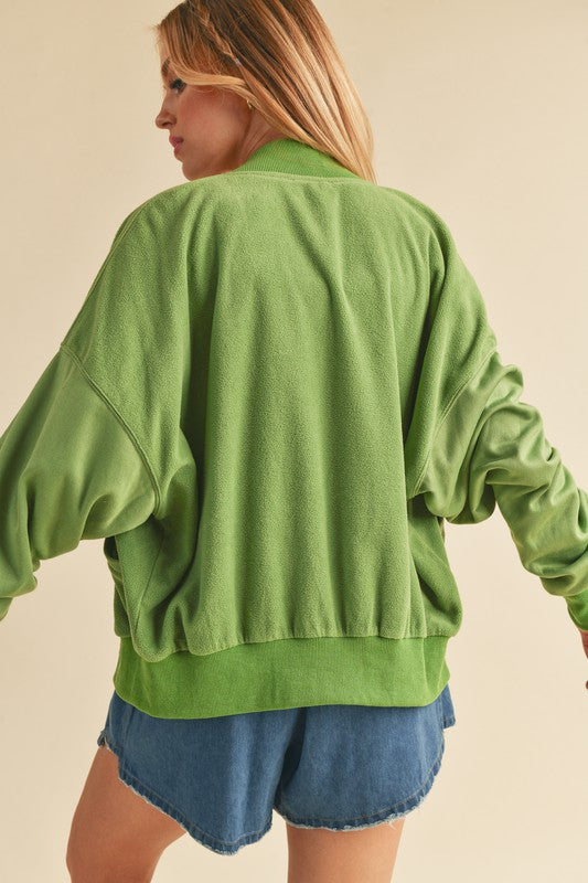 Aemi + Co Snap Down Drop Shoulder Brushed Jacket - Brittney MADE