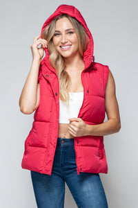 Snobbish Snap and Zip Closure Hooded Vest - Brittney MADE