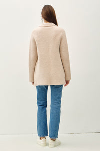 Be Cool Textured Double-Breasted Coat with Pockets - Brittney MADE